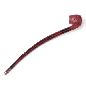 MUXIANG Churchwarden Bent Stem tabacco Pipe in legno di legna bocchino in legno massello con filtri da 9mm - Product Image 3