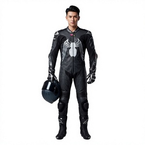 Combinaison de course Super MotoCP en cuir de vache/crocodile, combinaison de moto 1 pièce, équipement homologué CE niveau 2 - Product Image 1