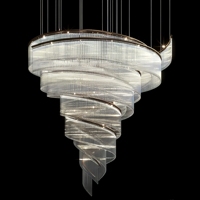 Lustre en spirale sur mesure, lampe suspendue LED moderne de luxe, luminaire en verre avec cadre doré pour hall d'hôtel, villa, escalier