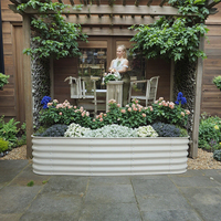 Jardinière surélevée en métal au design moderne, revêtement poudré, écologique, durable, pour légumes, fleurs, herbes, utilisation au sol à la maison, TOPSTAR
