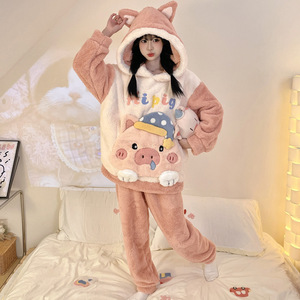 <span class=keywords><strong>Pigiama</strong></span> Termico <span class=keywords><strong>in</strong></span> <span class=keywords><strong>Pile</strong></span> Corallo a Maniche Lunghe da Donna, Invernale, con Fodera Extra Spessa, Design Cartone Animato, <span class=keywords><strong>Taglie</strong></span> <span class=keywords><strong>Forti</strong></span> (fino a 120 kg), <span class=keywords><strong>in</strong></span> Flanella, per il Relax - Product Image 4