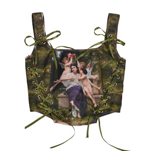 Corset sexy pour femme grande taille, corsets et bustiers, corsage à lacets amincissant la taille, corselet brodé floral en brocart - Product Image 2