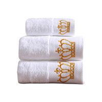 Ensemble de serviettes de bain, de visage et de toilette pour hôtel 5 étoiles, 100% coton blanc, logo personnalisé, linge de bain pour hôtel, serviettes de toilette