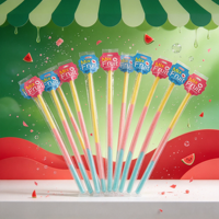 Bâtonnets de bonbons en poudre aux fruits mélangés saveur pastèque, bonbons à sucer en tube coloré, nouveauté pour enfants, bonbons sucrés en boîte, vente en gros
