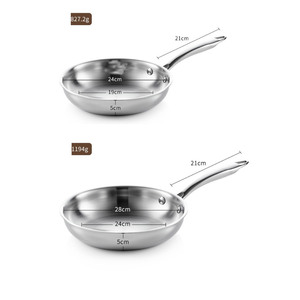 Üç katlı paslanmaz çelik kızartma tava seti, tava, şefin tavaları, indüksiyon tencere 18cm-20cm-22cm - Product Image 6