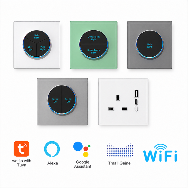 1/2/3 Gang 1-Way Automatic Reset WiFi Zigbee Smart Life App Control Touch Panel Wall Waterproof 220V 10A Socket Switch