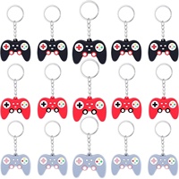 Porte-clés de manette de jeu en PVC, porte-clés 2D 3D en caoutchouc souple de dessin animé PS4