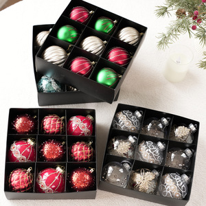 Juego de Adornos Navideños de Bolas de Navidad Vintage de Lujo con Purpurina, 80 mm/3.15 Pulgadas, Adornos Colgantes para Árbol de Navidad, Decoración Navideña - Product Image 1