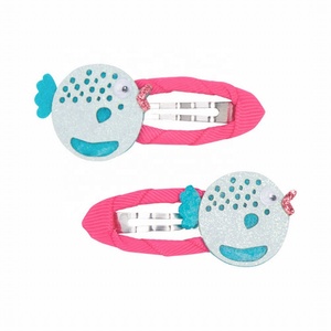 Venta Caliente 2026, Pinzas para el Cabello con Diseño de Pez Globo de Dibujos Animados con Brillantina, Juego de Pinzas para el Cabello para Niñas, para Fiestas - Product Image 1