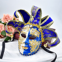 Masque vénitien haut de gamme, accessoires de performance de fête vintage, maquillage pour un bal costumé, drame théâtral