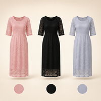 Robe de maternité élégante en dentelle pour femme enceinte, mi-longue, à manches mi-longues, pour allaitement, vente en gros