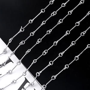 Chaîne de collier marin en acier inoxydable vintage <span class=keywords><strong>à</strong></span> coupe <span class=keywords><strong>diamant</strong></span> plate, capuchons de perles pour la fabrication de bijoux, bracelet, cheville, accessoire en vrac - Product Image 4