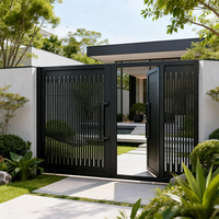 Portails automatiques à battants modernes, portails d'entrée principaux en aluminium simple, clôtures, treillis et portails