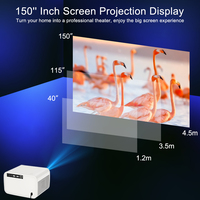 Projecteur LED LCD Android 2026 avec WiFi intelligent intégré, son stéréo, compatible 1080P et 4K, pour cinéma maison, vidéo et téléphone