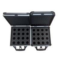 Mallette de transport rigide en aluminium noir pour 16 boules boîte de rangement de billard avec serrure de porte et rangement de craie ensemble de billard en résine mallette à outils