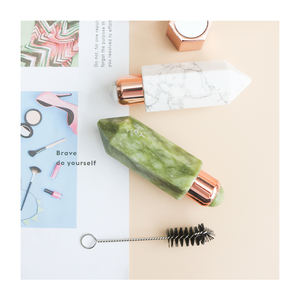 Rouleau de pierres précieuses naturelles de 15ml, bouteille d'huile essentielle, bâton de Massage, Point en cristal, outil de sculpture style GuaSha pour écouleurs - Product Image 1