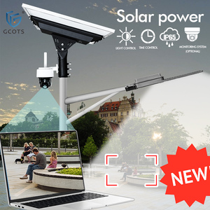 Lampadaires solaires avec caméra, éclairage solaire extérieur étanche + caméra solaire 4G pour places, parcs, propriétés, surveillance extérieure - Product Image 1