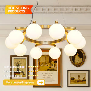 Lámpara Colgante Ovalada de Estilo Nórdico, Candelabro de Vidrio Lunar Cálido y Romántico para Sala de Estar, Dormitorio Principal, Comedor, Habitación Infantil - Product Image 3