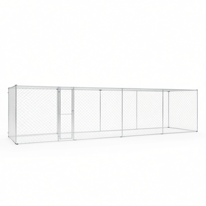 Jaula para Perros de Acero Galvanizado Plateado 314.96 X 78.74 X 78.74 Pulgadas para Mascotas, Resistente para Exteriores, para Razas Grandes - Product Image 1