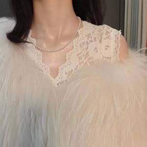 Collar de Plata S925 con Perlas de Agua Dulce Aurora Dispersas, Cadena para Clavícula con Perlas Redondas Pequeñas de 4-5mm, Collar en Capas - Product Image 6