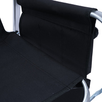 Chaise de réalisateur pliable en métal, compacte et peu encombrante, se plie à plat pour un rangement facile, légère