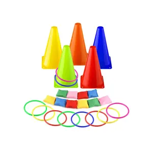 אמזון Custom צבע שילוב חיצוני בד הפופים שקיות שעועית משחק טבעת לזרוק לזרוק משחק עם חול תיק לזרוק משחק עבור ילדים