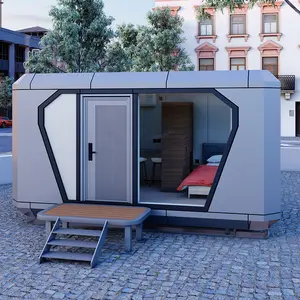 Casa pré-fabricada de 20 pés, casa pré-fabricada moderna, trailer sobre rodas para venda