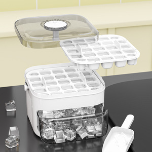 Moule à glaçons double couche grande capacité de qualité alimentaire avec tiroir de rangement, machine à glaçons sphériques, outil de fabrication de glace pour congélateur - Product Image 4