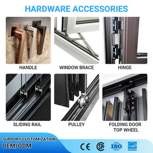 Fenêtres américaines résistantes aux ouragans Fenêtres <span class=keywords><strong>à</strong></span> battants en aluminium <span class=keywords><strong>à</strong></span> rupture de pont thermique avec <span class=keywords><strong>double</strong></span> <span class=keywords><strong>vitrage</strong></span> - Product Image 5