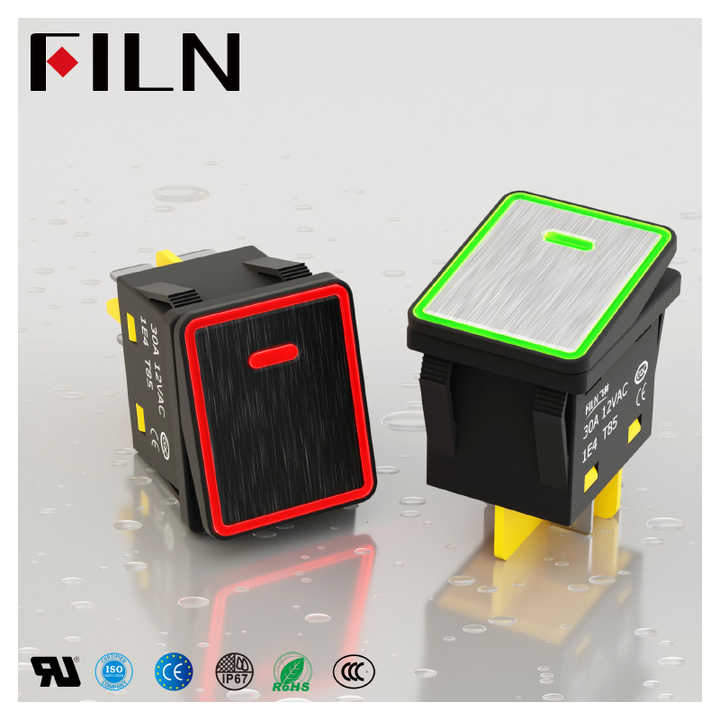 FILN 30A 12V 24V Rocker Switch LED Waterproof ON-OFF IP67 T85 110V 220V ...