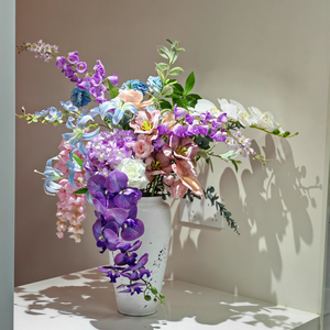 Arco Nuziale 98CM con Decorazioni di Orchidee di Lusso, Stelo di Pianta Artificiale, Fiori di Seta, Orchidea Artificiale a 9 Teste, Phalaenopsis 3D - Product Image 3
