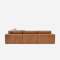 Ensemble de canapés modulaires sectionnels en forme de L, mousse haute densité, dossier sans accoudoirs, mobilier de salon, cuir véritable