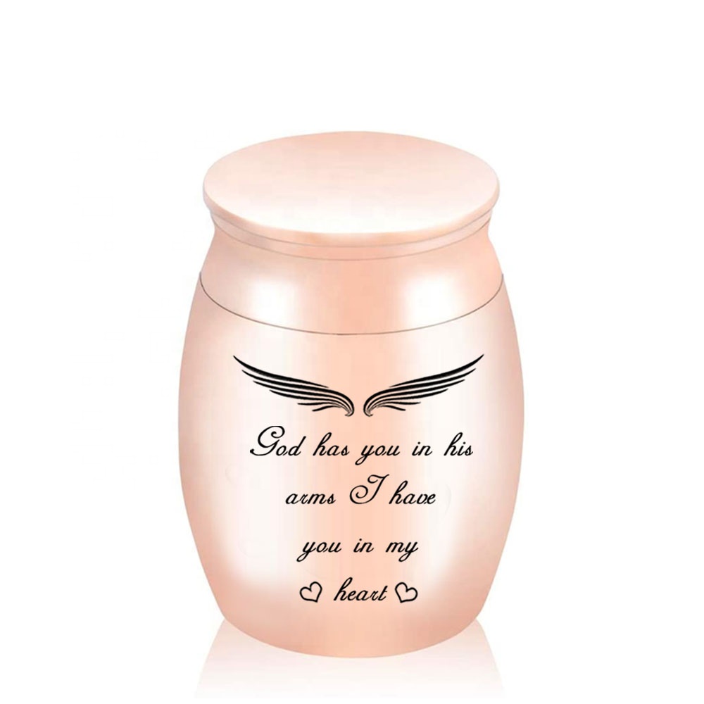 30x40 мм маленькие урны для сувенира для золы, мини-урна для кремации, памятный держатель для золы-Бог имеет вас в руках