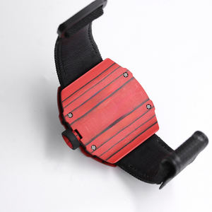 Montre automatique de luxe 2025 ultra-légère avec bracelet tissé noir et boîtier texturé rouge, le choix privilégié des hommes riche - Product Image 5