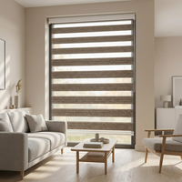 Stores enrouleurs zébrés double couche filtrant la lumière et à intensité variable en tissu voile, très demandés en Afrique, pour le salon et la chambre à coucher