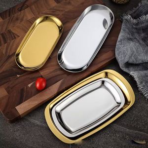 Nordic-style square Stainless Steel Small <b>Tray</b> Afternoon <b>Tea</b> Pastry Plate Towel Storage <b>Tray</b> - Product Image 1