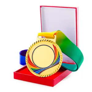 RENHUI 트로피 삽입 카드 템플릿 박스 스포츠 골드 일반 금속 공예 빈 맞춤 메달 및 트로피 메달