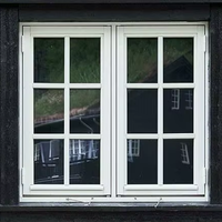 Fenêtre à battant moderne anti-ouragan en verre trempé double, taille standard, avec cadre en PVC blanc pour villa et cuisine