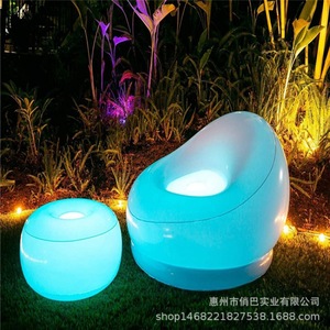 Inflatable Sofa Led Light Up Outdoor Single Chair White 0.25mm Thickness Poolside Use - Product Image 3