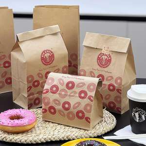 Bolsas de Papel Kraft Cuadradas Ecológicas y Resistentes a la Grasa para Empacar Sándwiches, Donuts y Galletas - Product Image 4