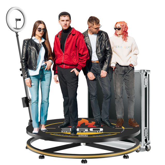 US and EU Stock 360 Photo Booths chacktok Software Flight Cases Party Event Photography and Video Recording Equipment 3-8 People
