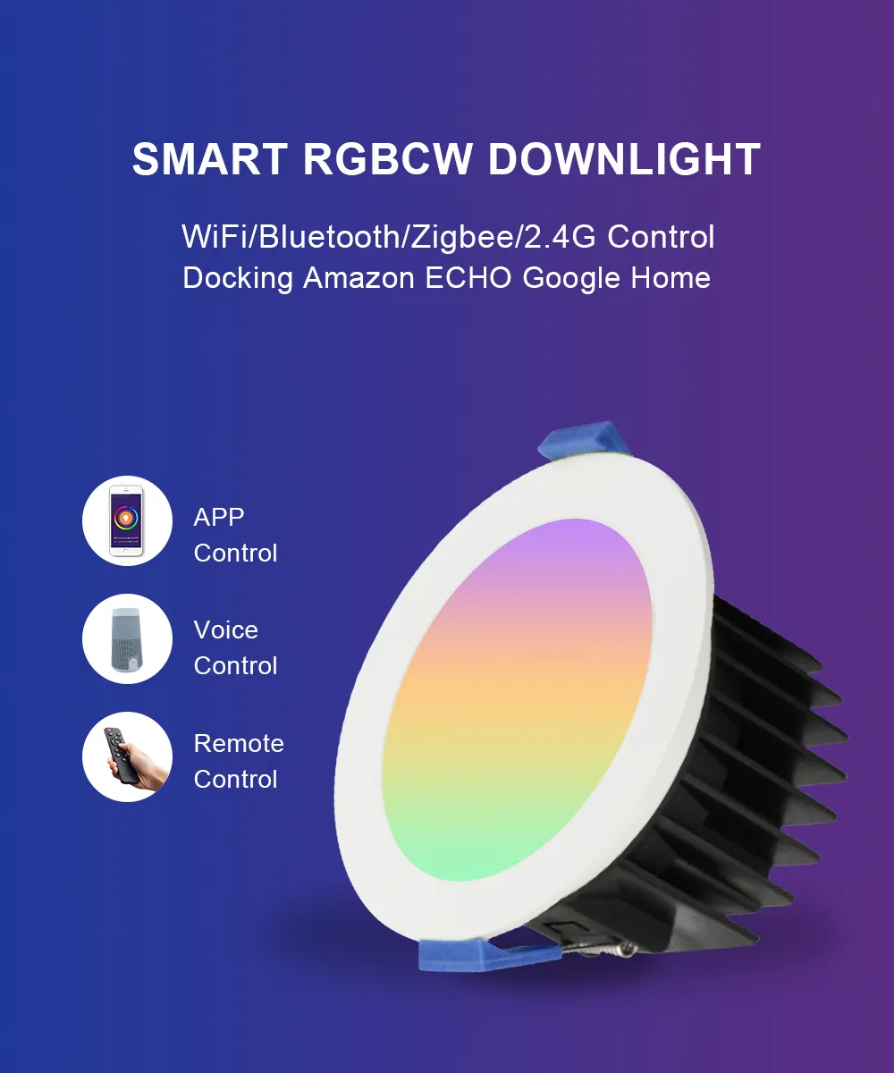 Smart ceiling light customize tuya wifi apple HomeKit RGB CCT 2700k -6500k 8W 10W smart led downlights Living Room Home