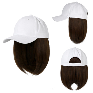 BOBO Pelo Corto <span class=keywords><strong>ondulado</strong></span> pelo sintético mujeres gorra de béisbol peluca sombreros para niñas pelucas naturales 3 pelo corto y medio largo 23cm - Product Image 3