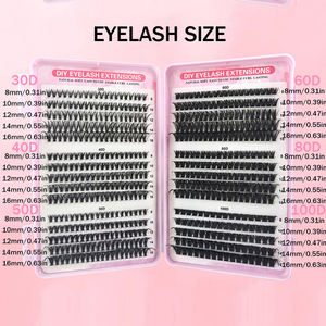 סיטונאי מפעל 570 יחידות ספר ריסים בעבודת יד ליצירת ריסים צפופים בעובי 0.07 מ\\\"מ באורכים מעורבים משיער סינתטי - Product Image 6