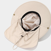 Chapeau de soleil d'été rayé à large bord avec protection du cou, respirant, séchage rapide, pliable, pour activités de plein air