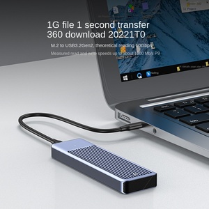 Box per Disco Rigido Mobile M.2 in Lega di Alluminio Blu, Protocollo Doppio NVMe/NGFF, Unità a Stato Solido Universale, Vendita all'Ingrosso - Product Image 2