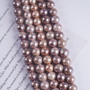 Perles d'eau douce naturelles violettes de 12 à 17 mm, perles semi-finies brillantes et huilées, perles en vrac pour collier, vente en gros - Product Image 5