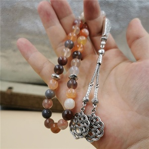 Naturale Agata Variopinta Pietra 33 <span class=keywords><strong>Rosario</strong></span> Masbaha Musulmano Tespih Islamico Nappa Tasbih Preghiera Perline - Product Image 6
