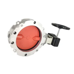 Pneumatic Double Flange Dust Butterfly Valve Aluminum Alloy Body Valve Plate Single Acting Pneumatic Actuator DN40-DN600