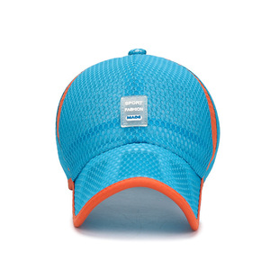 Baseball Cap Breathable Mesh <b>Sunscreen</b> Outdoor Unisex Summer Hat Lake Blue Orange Trim - Product Image 1
